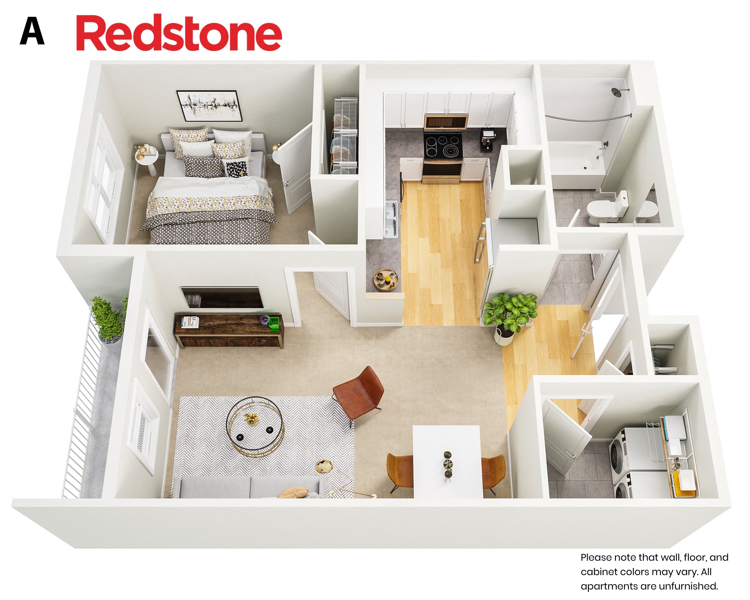 Floor plan for 1 bed, 1 bath, 800 sqft